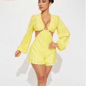 Yellow Cutout Romper